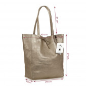 Geanta shopper din piele naturala DiAmanti Luisa Bronzo